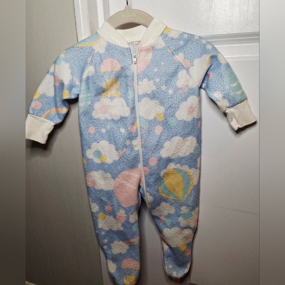 Vintage 80s 🪂☁️Cozy Hot Air Balloon Onesie (0-3 mo)